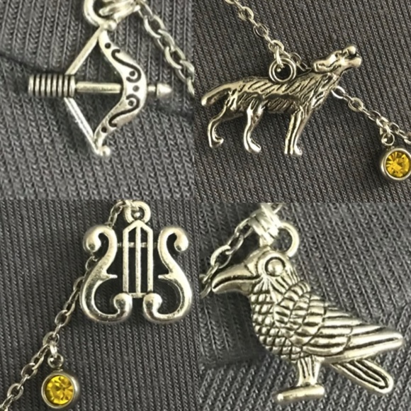 “Apollo: God of the Sun" Greek Roman Mythology Handmade Necklace, Lyre, Wolf - Picture 4 of 14